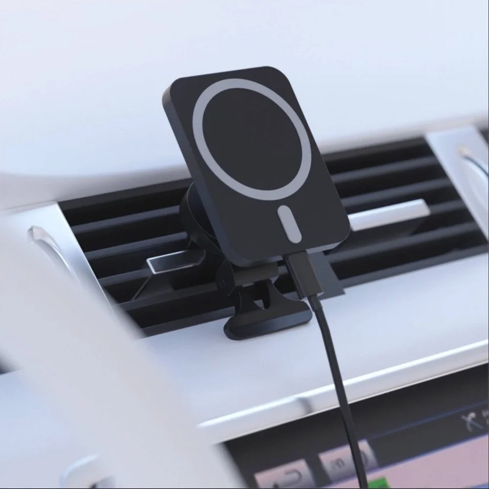 Just Wireless Magnetic Charging for MagSafe Charger Car Mount- Black